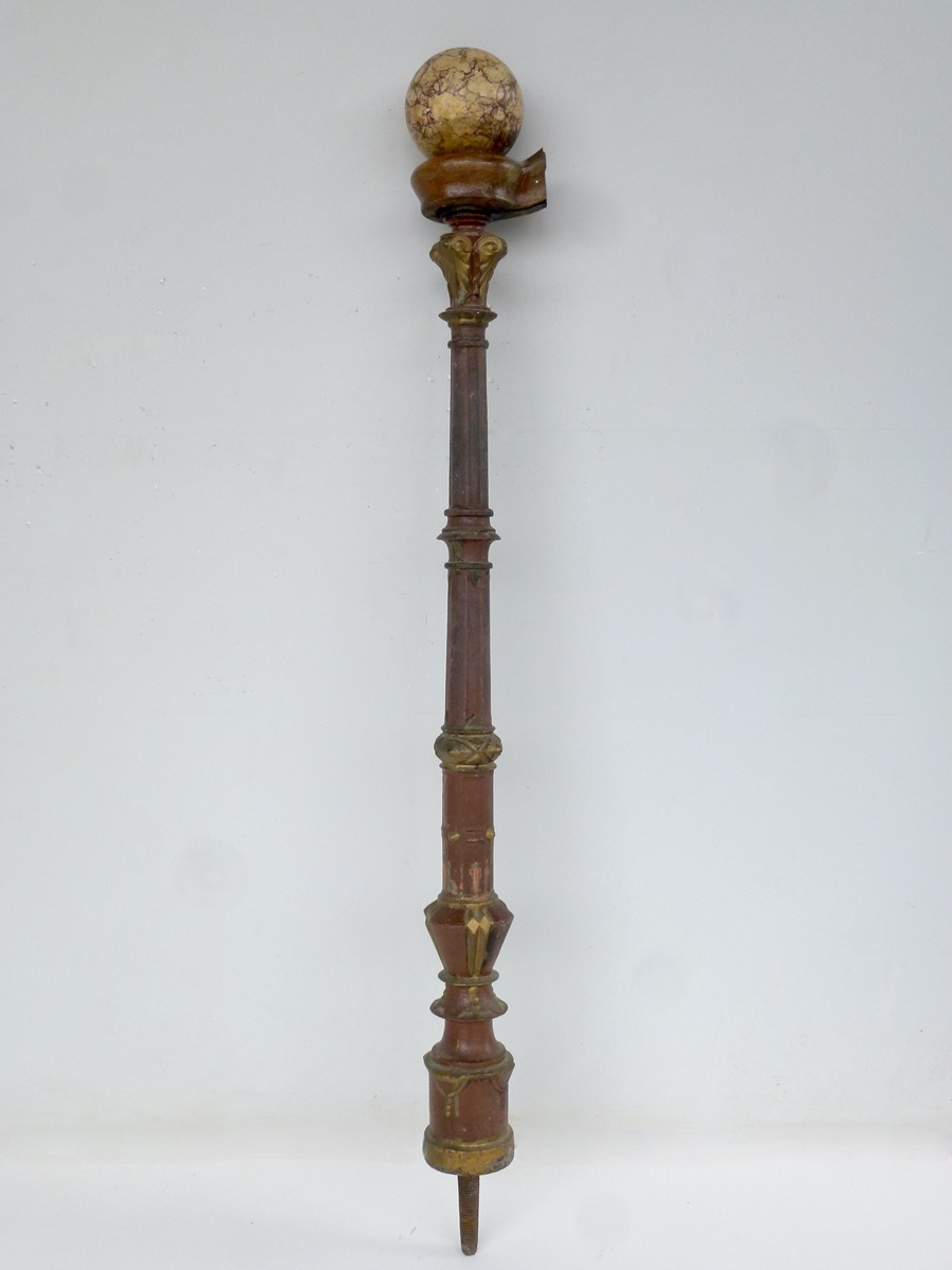 Poteau de départ rampe d'escalier  - Fonte - Napoléon III - XIXeS.