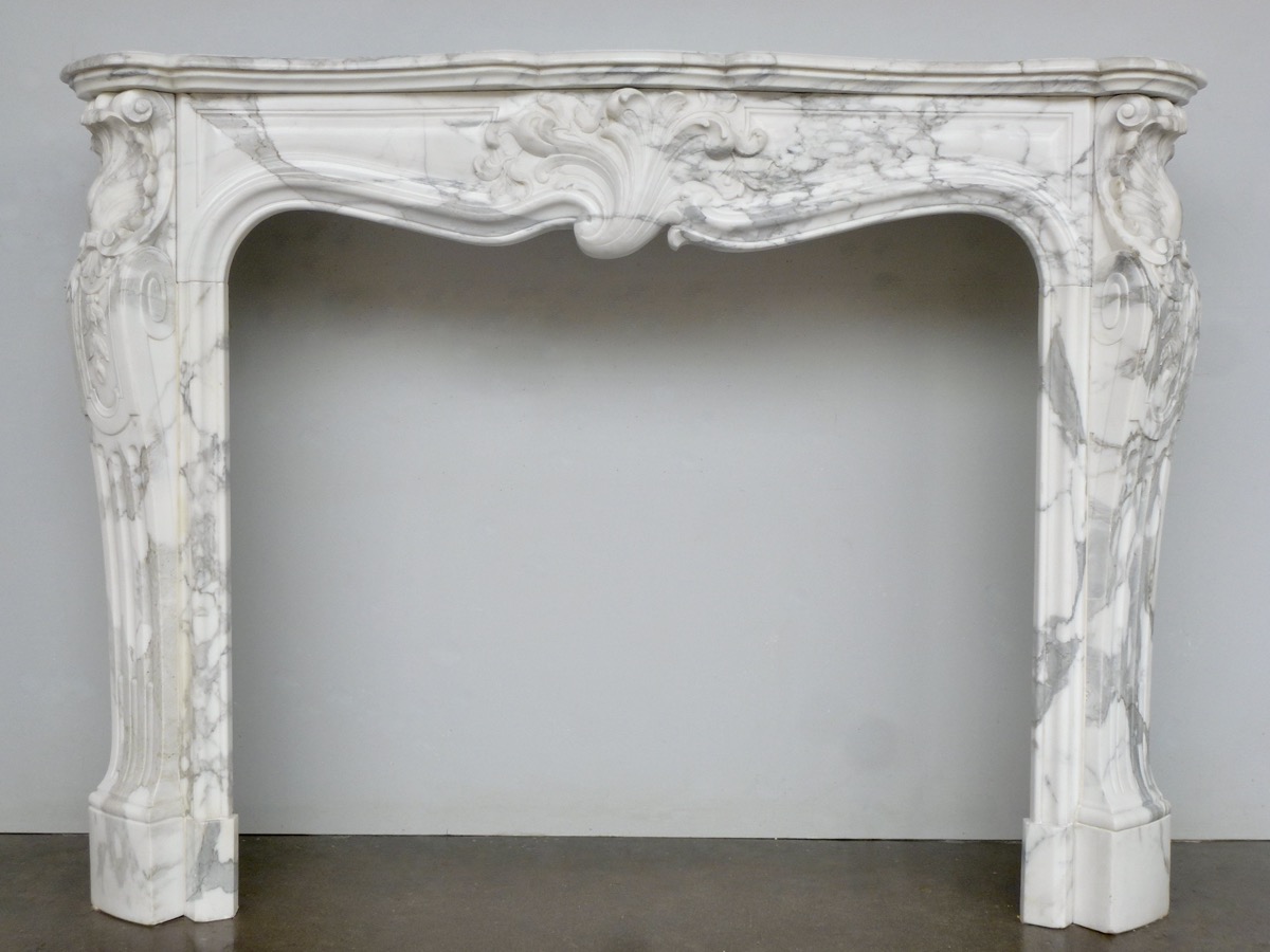 Antique fireplace  - White Marble - Louis XV - XIXthC.