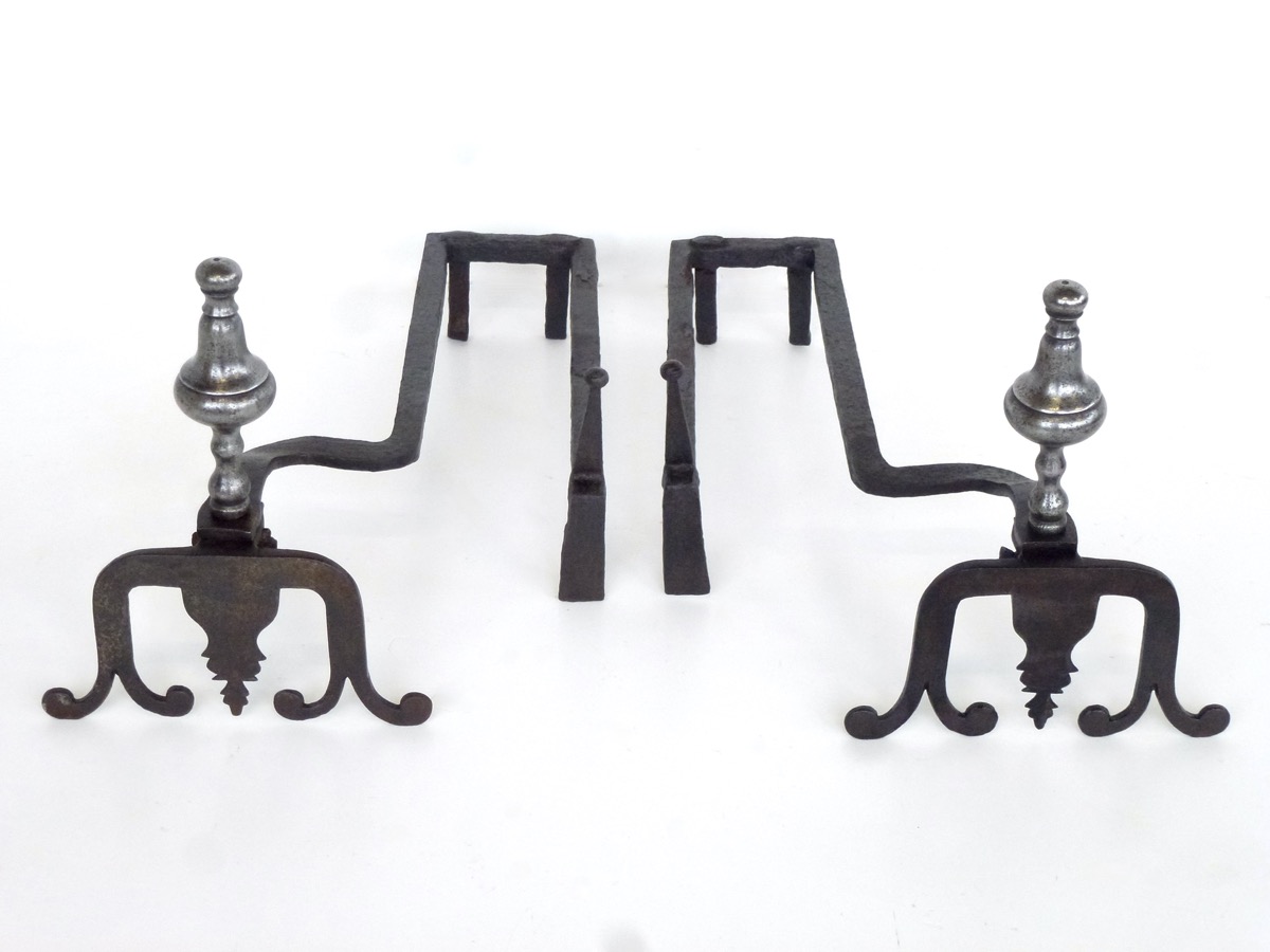 Chenets anciens, Landier anciens  - Fer forgé - Louis XV - XVIIIeS.