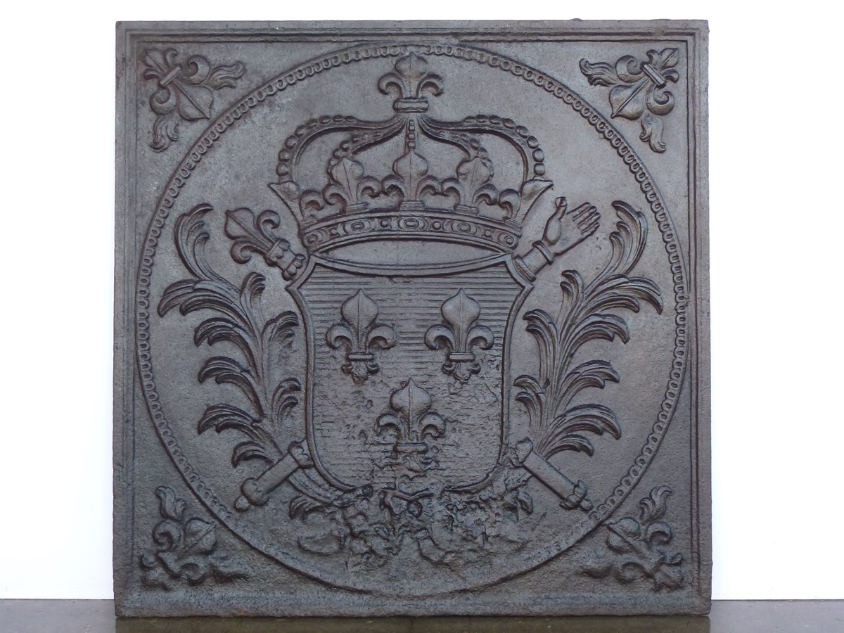 Plaque de cheminée aux armes de France, Restauration - XIXe S.