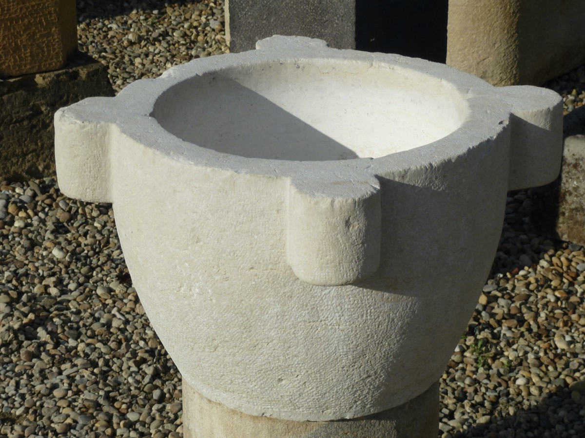 Jardinière en pierre, Mortier ancien  - Pierre  - XIXe S.