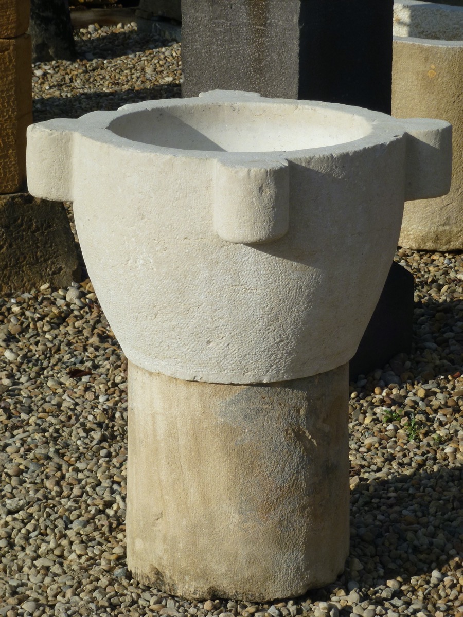 Jardinière en pierre, Mortier ancien  - Pierre  - XIX<sup>e</sup> S.