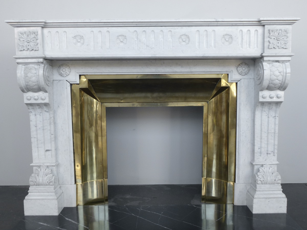 Antique fireplace  - White Marble - Néo-classique - XIXthC.