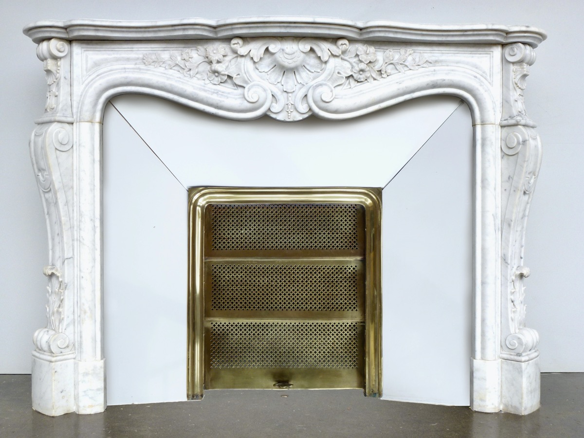 Antique fireplace  - White Marble - Louis XV - XIXth C.
