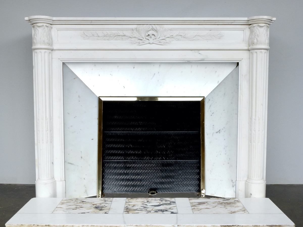 Antique fireplace  - White Marble - Louis XVI - XIXthC.