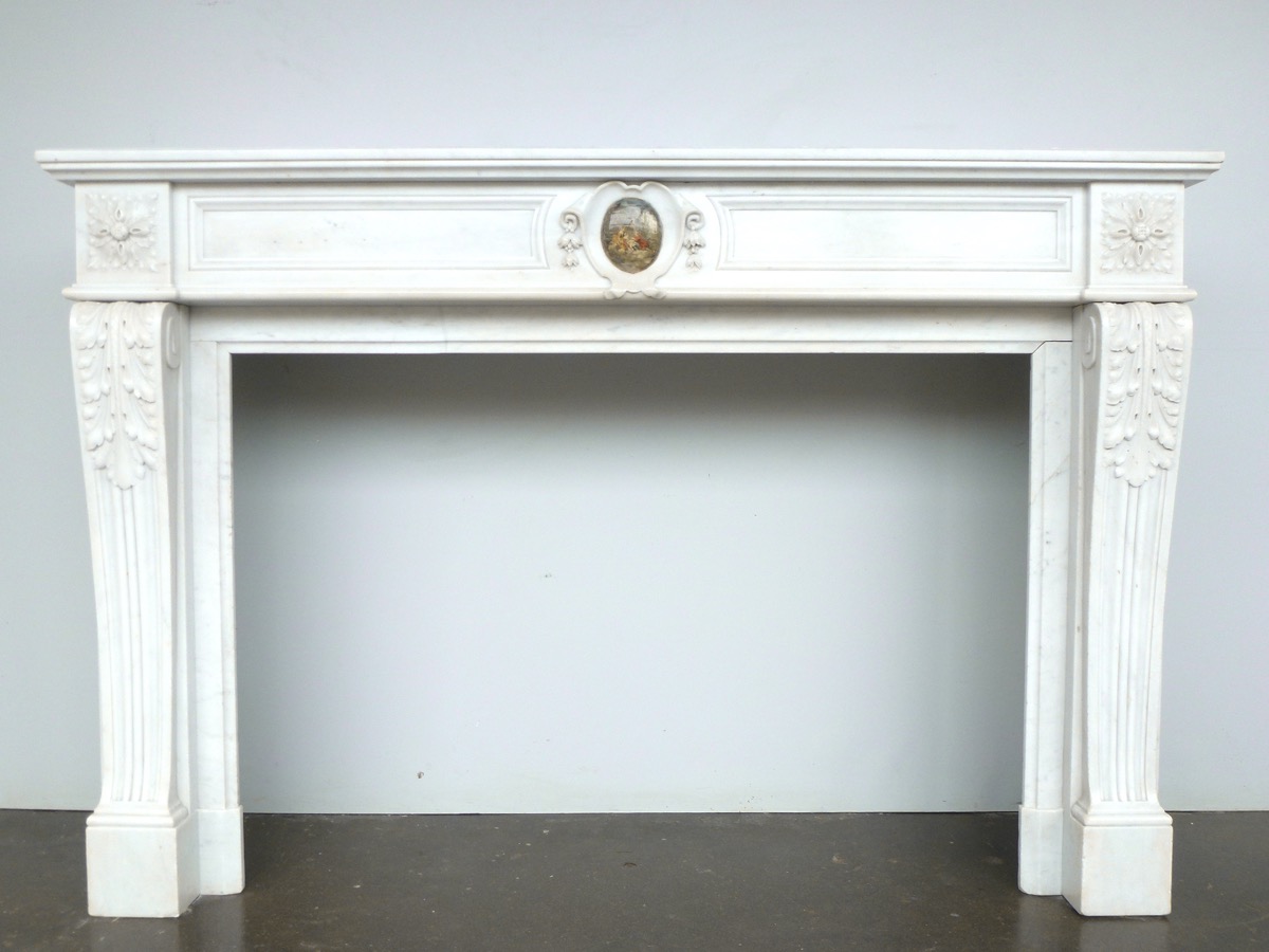 Antique fireplace  - White Marble - Louis XVI - XIXth C.