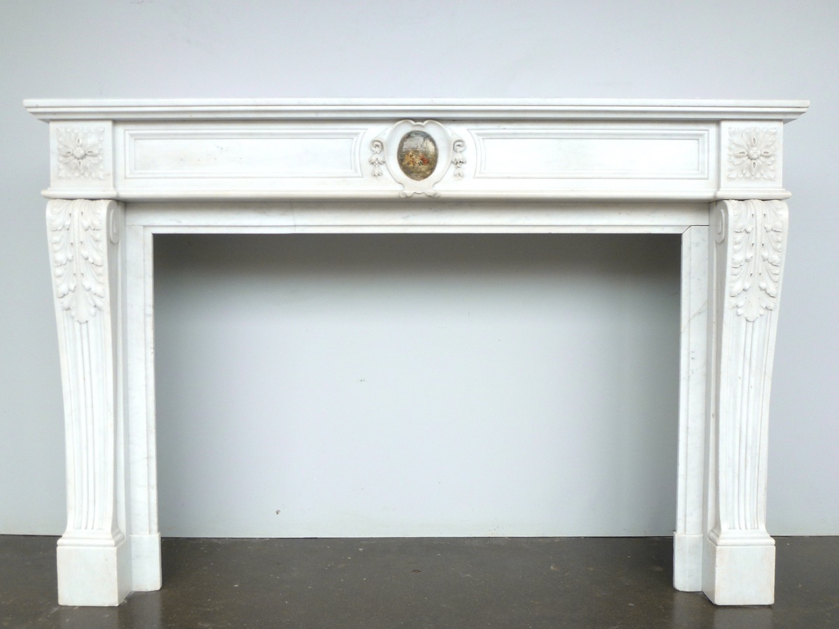 Antique fireplace  - White Marble - Louis XVI - XIXthC.