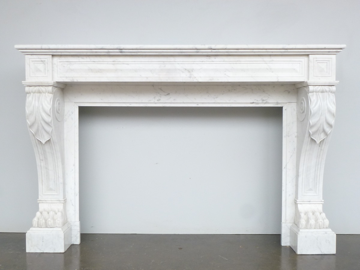 Antique fireplace  - White Marble - Empire - XIXth C.