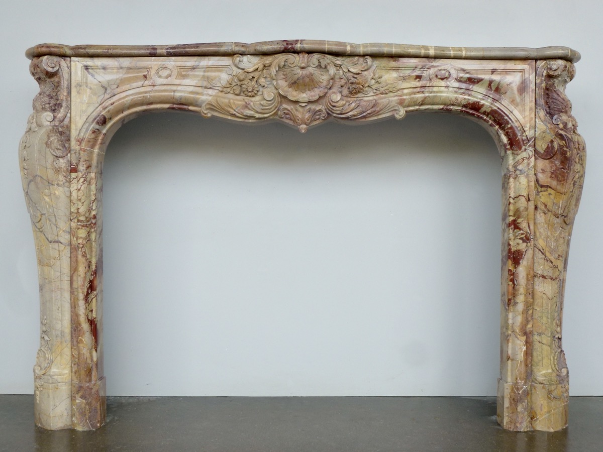 Cheminée ancienne  - Marbre - Louis XV - XXeS.