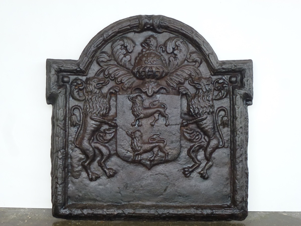 Plaque cheminée ancienne, Contrecoeur ancien  - Fonte - Louis XIV - XIXe S.