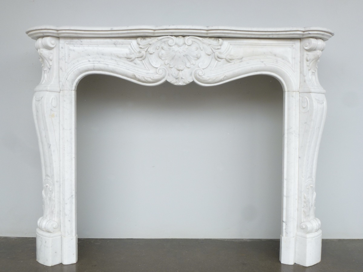Antique fireplace  - White Marble - Louis XV - XIXth C.
