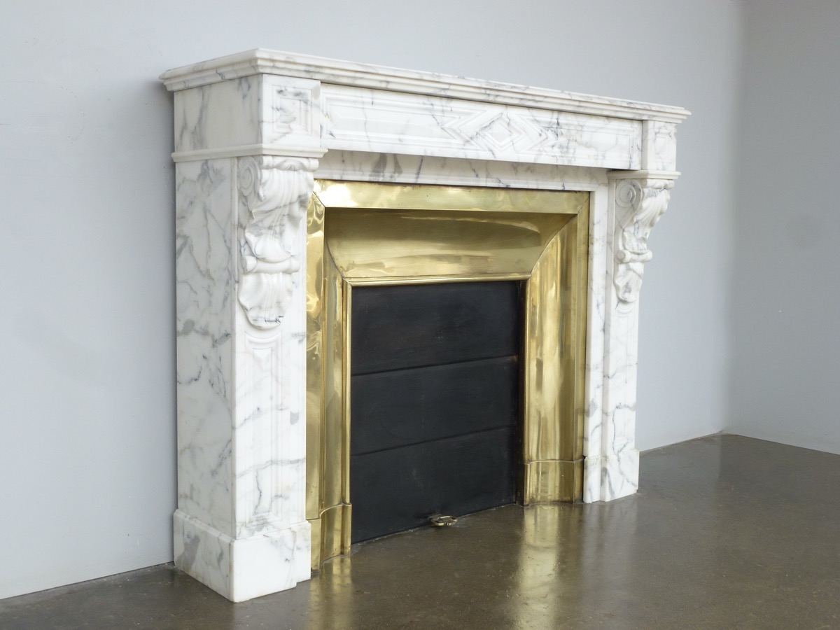 Antique fireplace  - White Marble - Napoléon III - XIX<sup>th</sup> C.