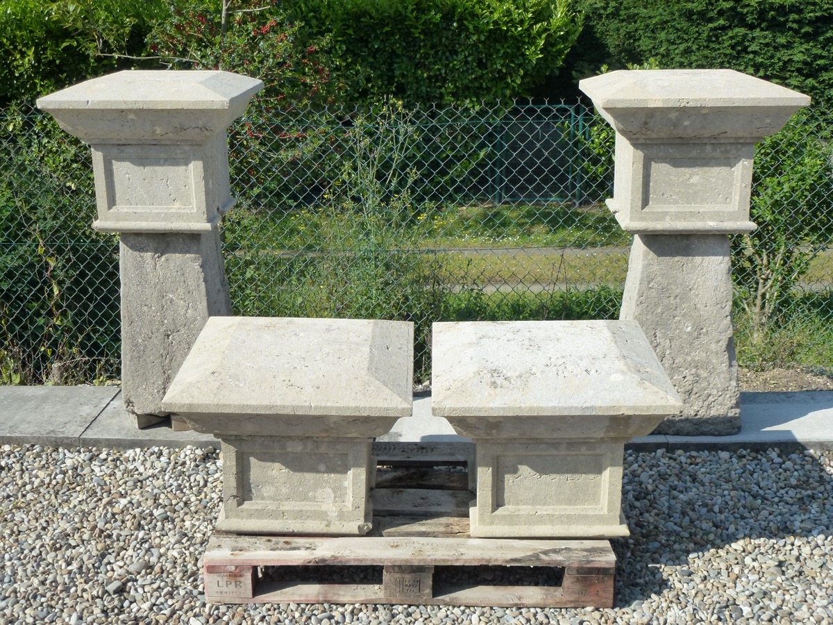 Antique pile caps  - Stone - Louis-Philippe - XIXthC.
