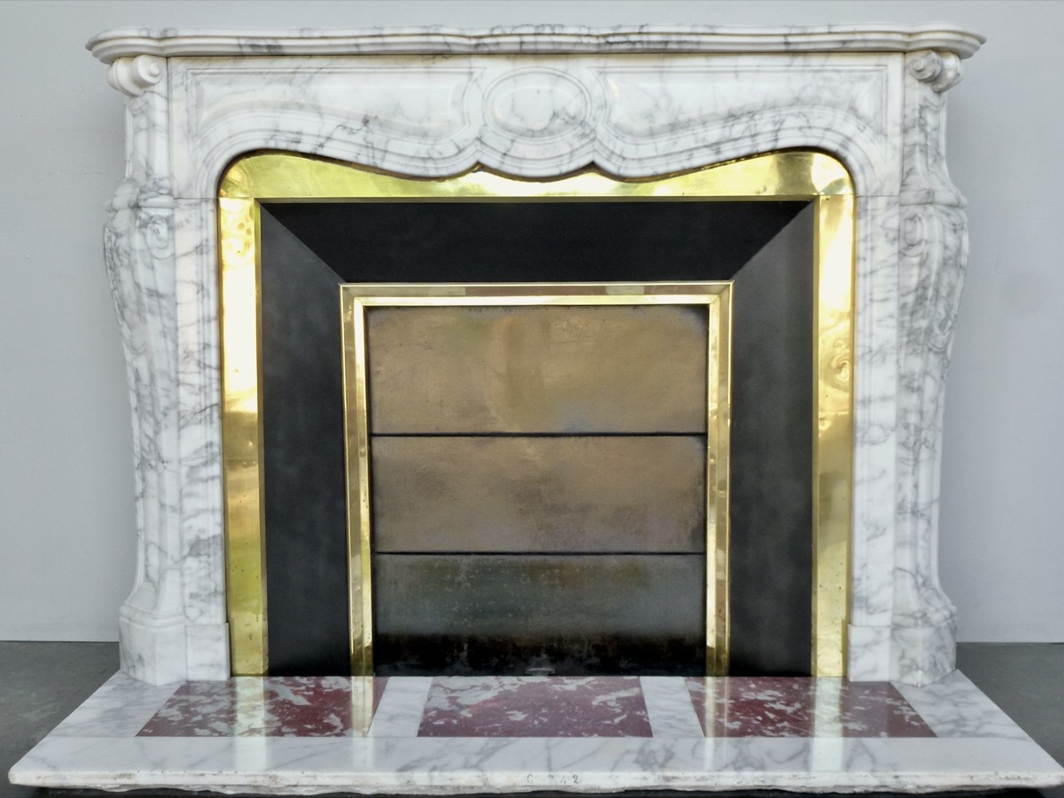 Antique fireplace  - White Marble - Louis XV - XIXthC.