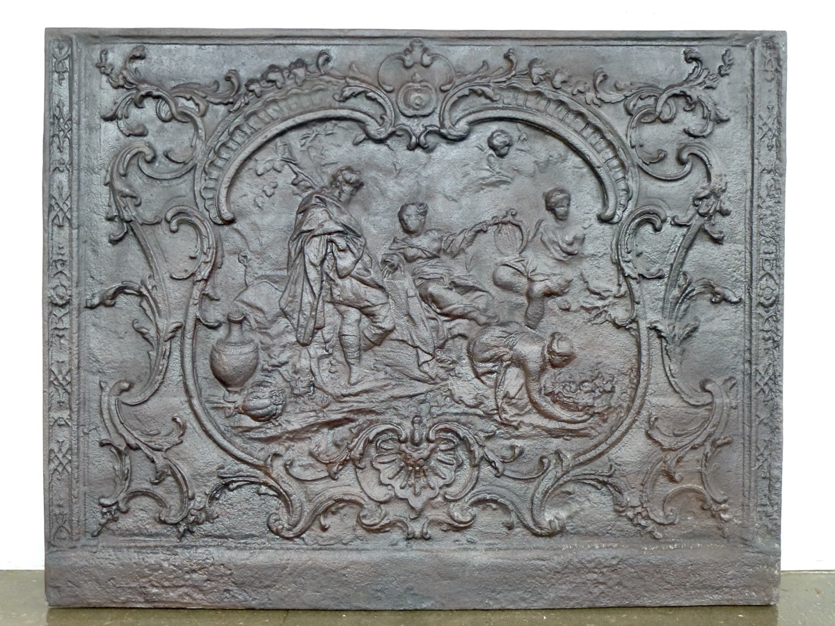 Plaque de cheminée mythologique Ulysse chez Calypso - XXè S.