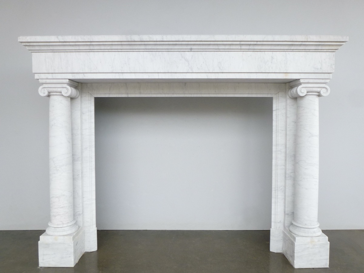 Antique fireplace  - White Marble - Néo-classique - XIXthC.