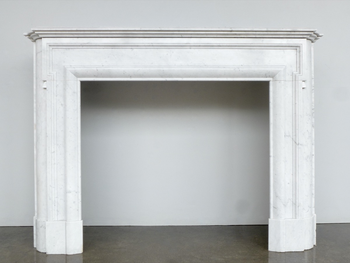 Antique fireplace  - White Marble - Haussmannien - XIXthC.