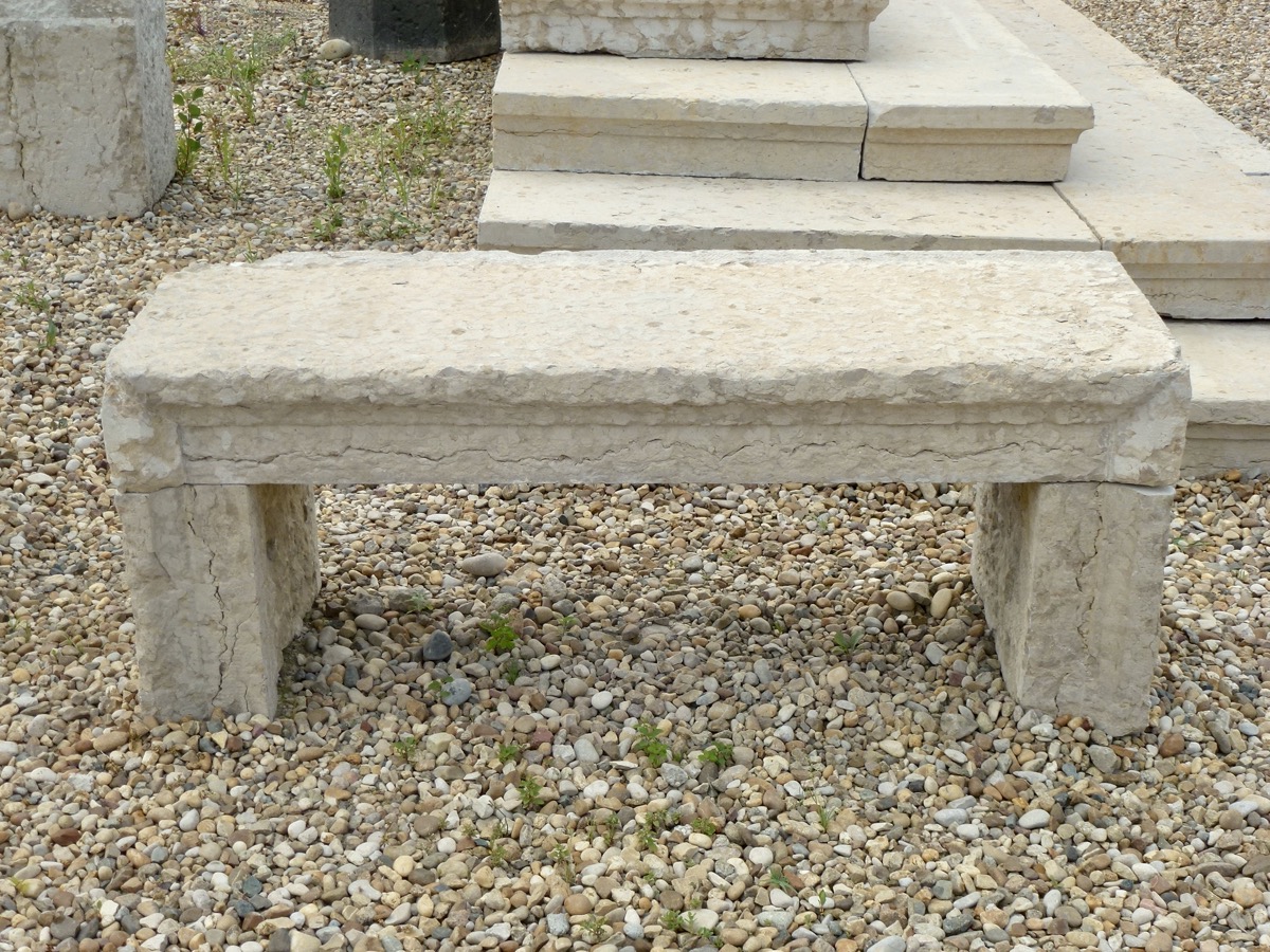 Banc de jardin ancien  - Pierre - Napoléon III - XIXe S.