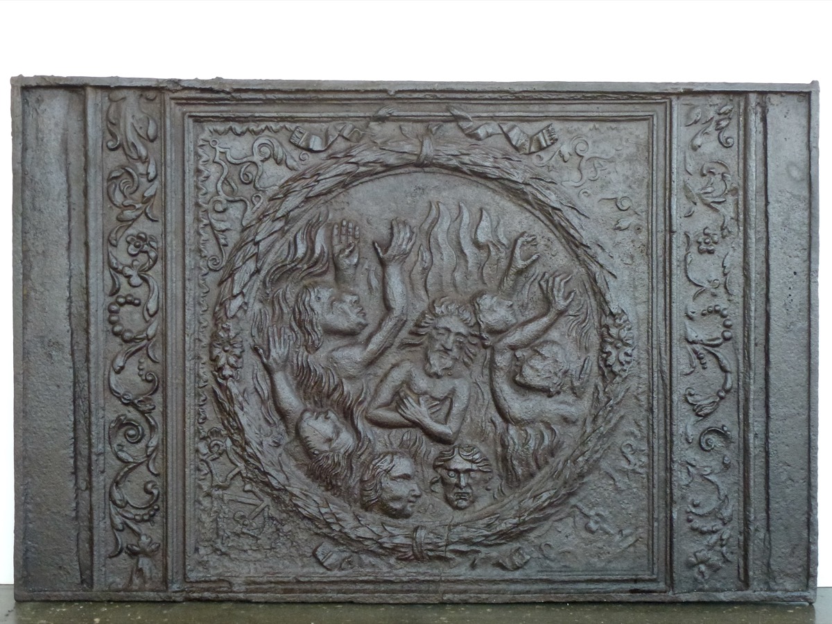 Plaque de cheminée l'Enfer, Orval - XVIIe S.