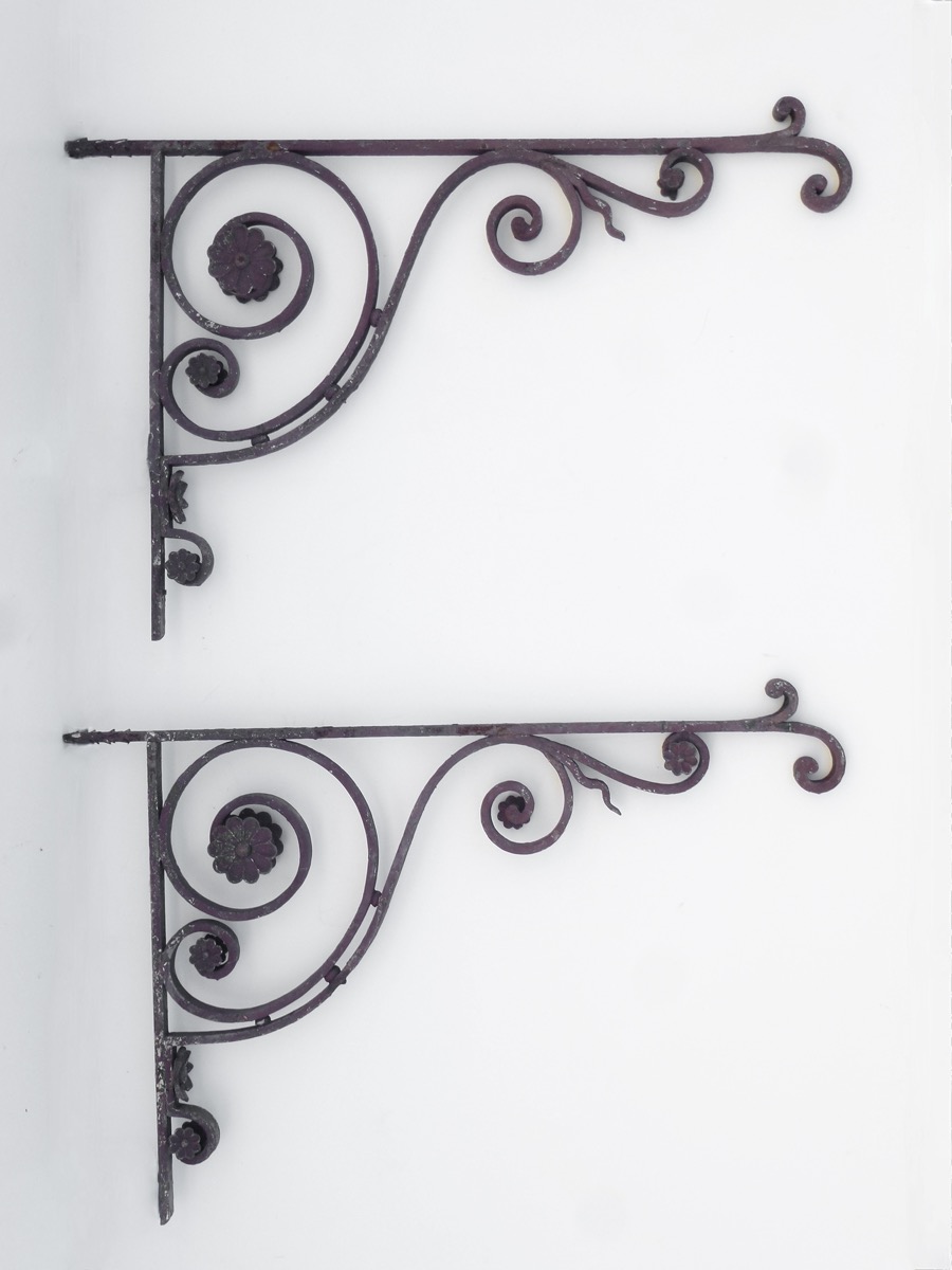 Paire de consoles de marquise - fer forgé -  XIXe S.