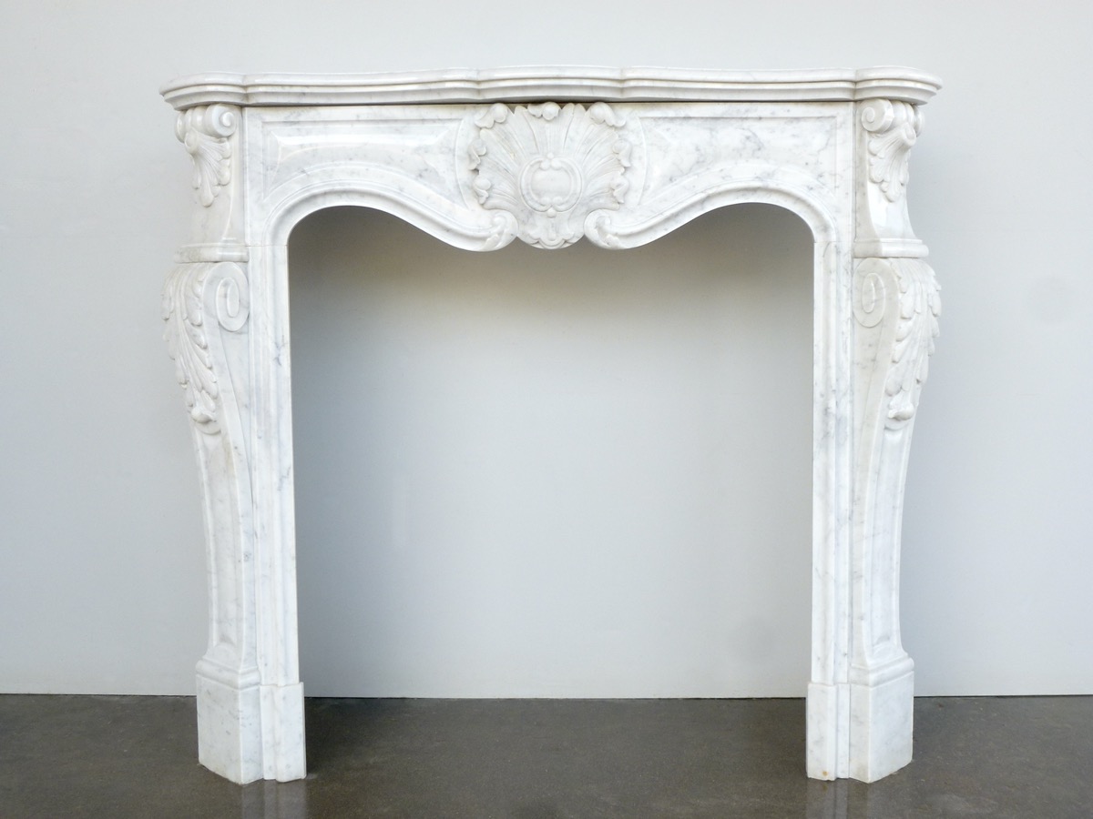 Antique fireplace  - White Marble - Louis XV - XXthC.