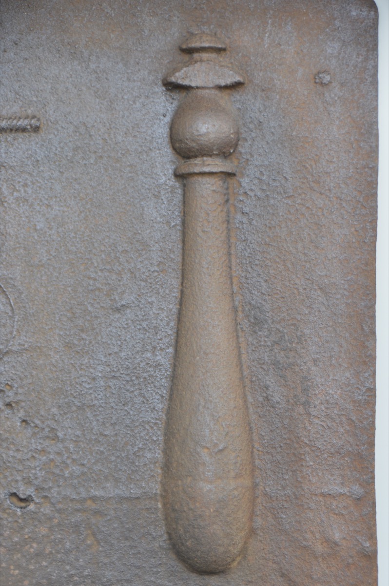 Plaque cheminée ancienne, Contrecoeur ancien  - Fonte - Haute époque - XVI<sup>e</sup> S.