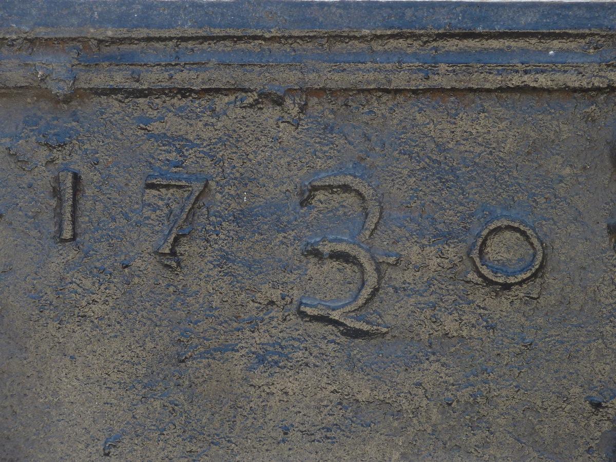 Plaque cheminée ancienne, Contrecoeur ancien  - Fonte  - XVIII<sup>e</sup> S.