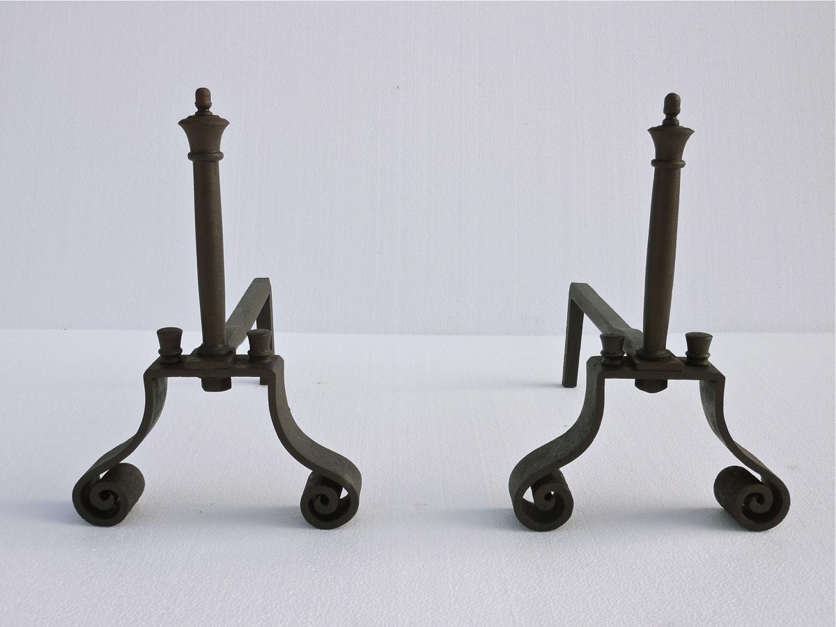 Antique andiron  - Wrought iron - Directoire - XVIIIth C.