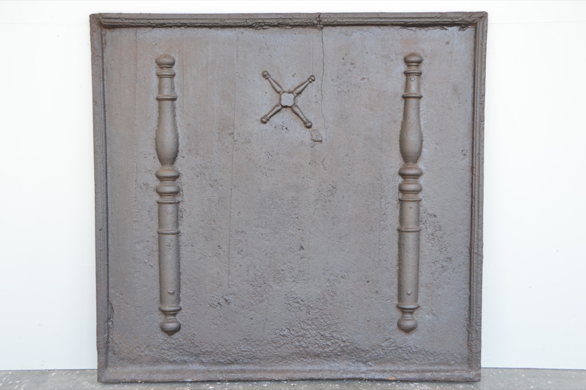 Plaque cheminée ancienne, Contrecoeur ancien  - Fonte - Louis XV - XVIIIe S.