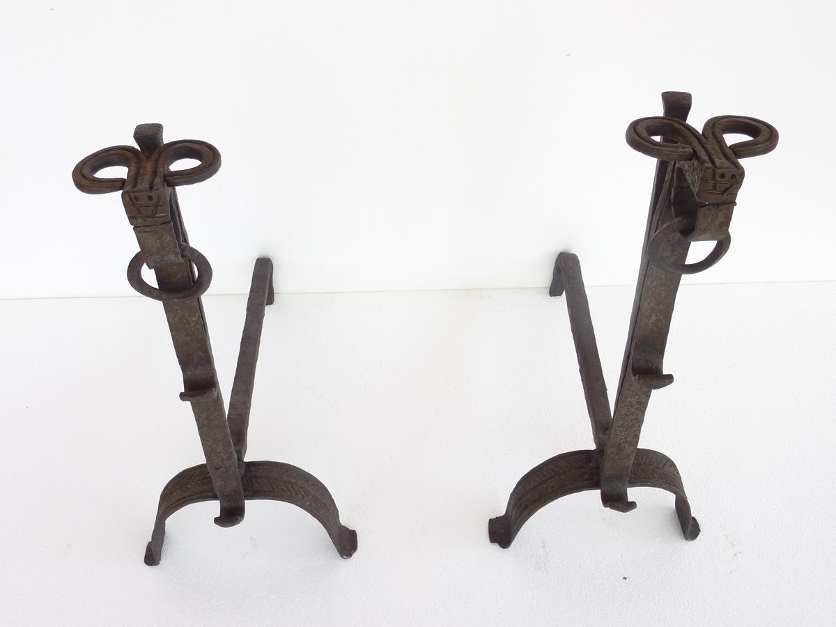 Antique andiron  - Wrought iron - Medieval - XVIIthC.