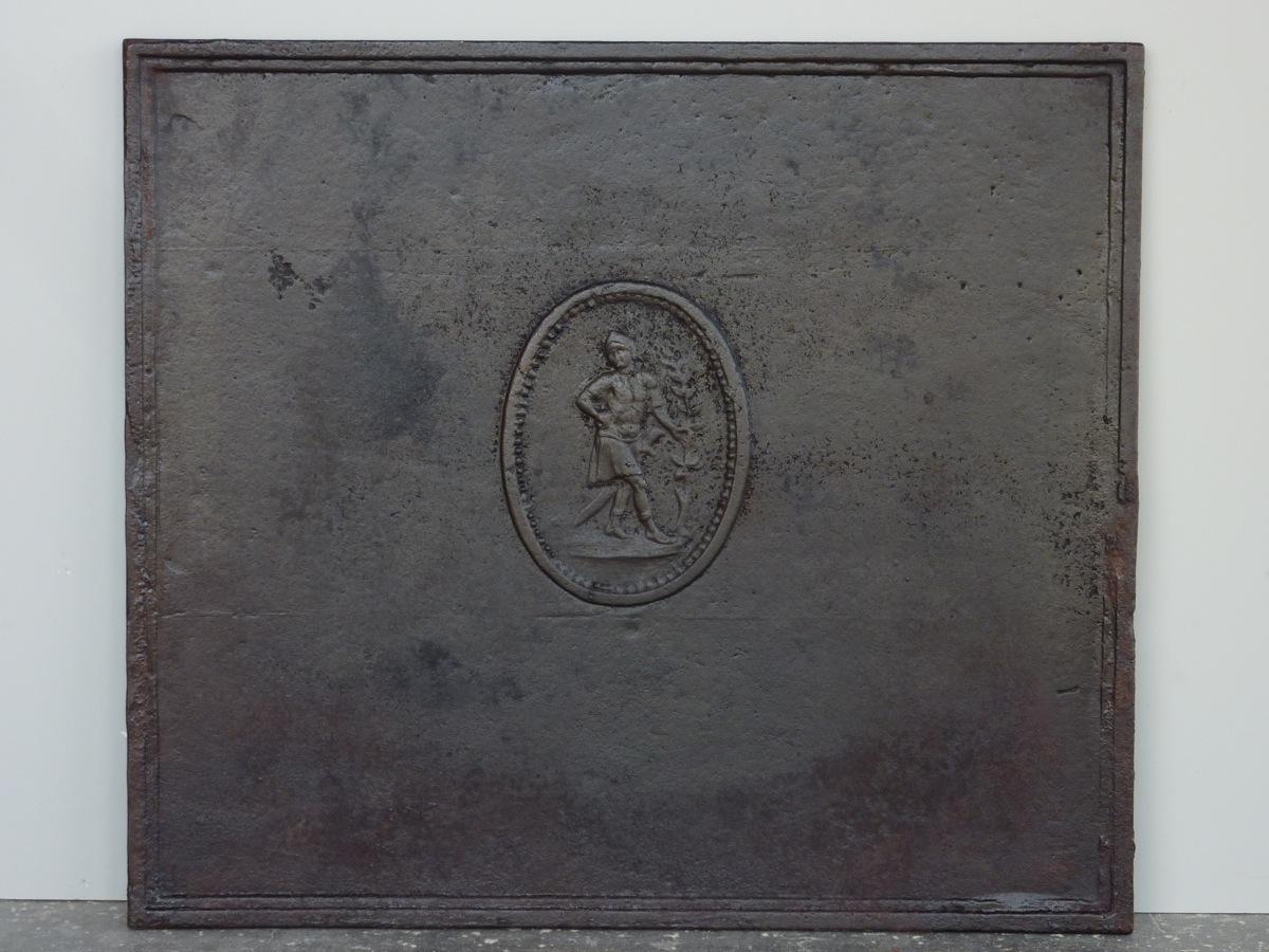 Plaque cheminée ancienne, Contrecoeur ancien  - Fonte - Louis XVI - XIXe S.