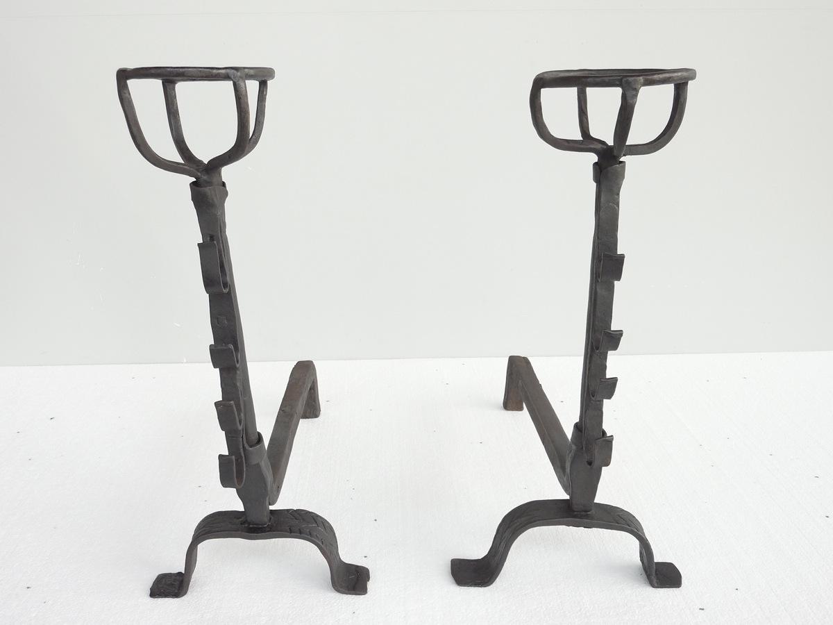 Antique andiron  - Wrought iron - Gothic - XVIIth C.