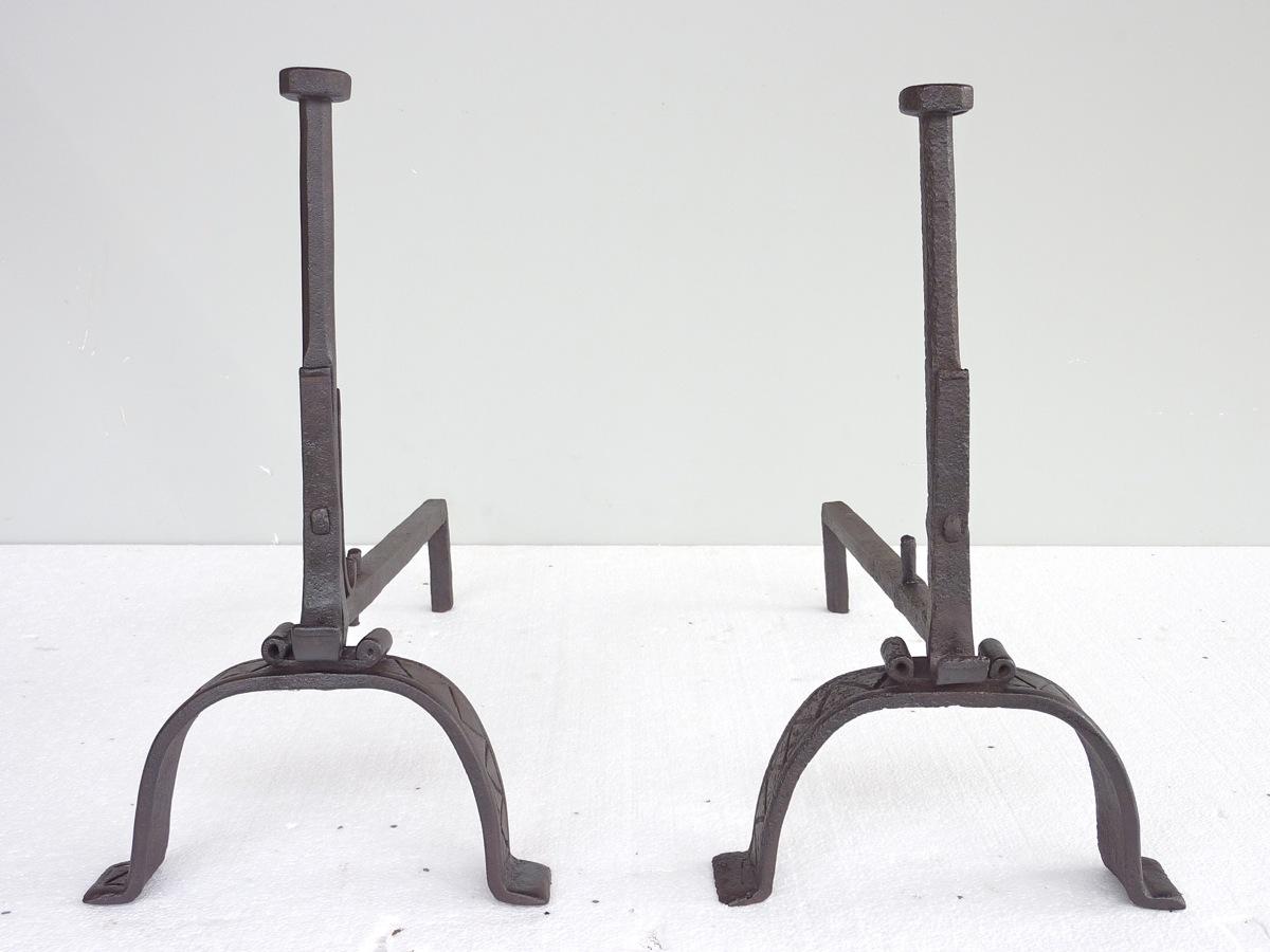 Antique andiron  - Wrought iron - Rustic country - XVIIIthC.