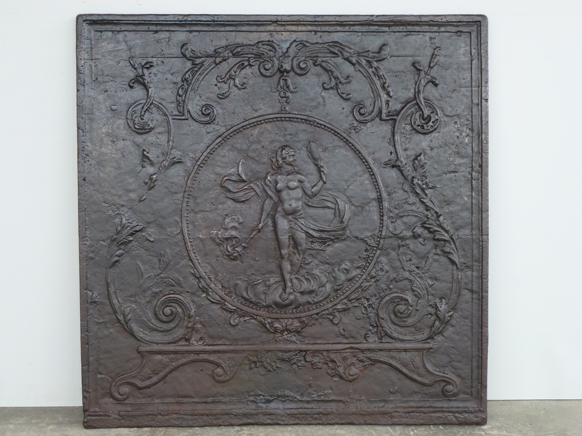 Plaque cheminée ancienne, Contrecoeur ancien  - Fonte - Louis XIV - XIX<sup>e</sup> S.
