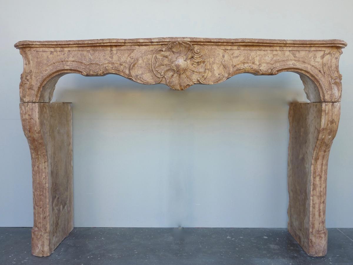 Antique fireplace  - Stone - Louis XV - XVIIIth C.