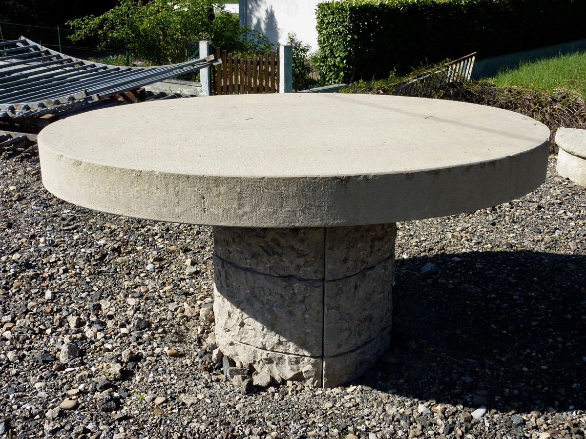 Table de jardin en pierre  - Pierre - Art populaire - XXe S.